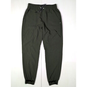 Beyond Scrubs Women’s L Olive Green Joy Jogger Pants Drawstring Elastic Waist